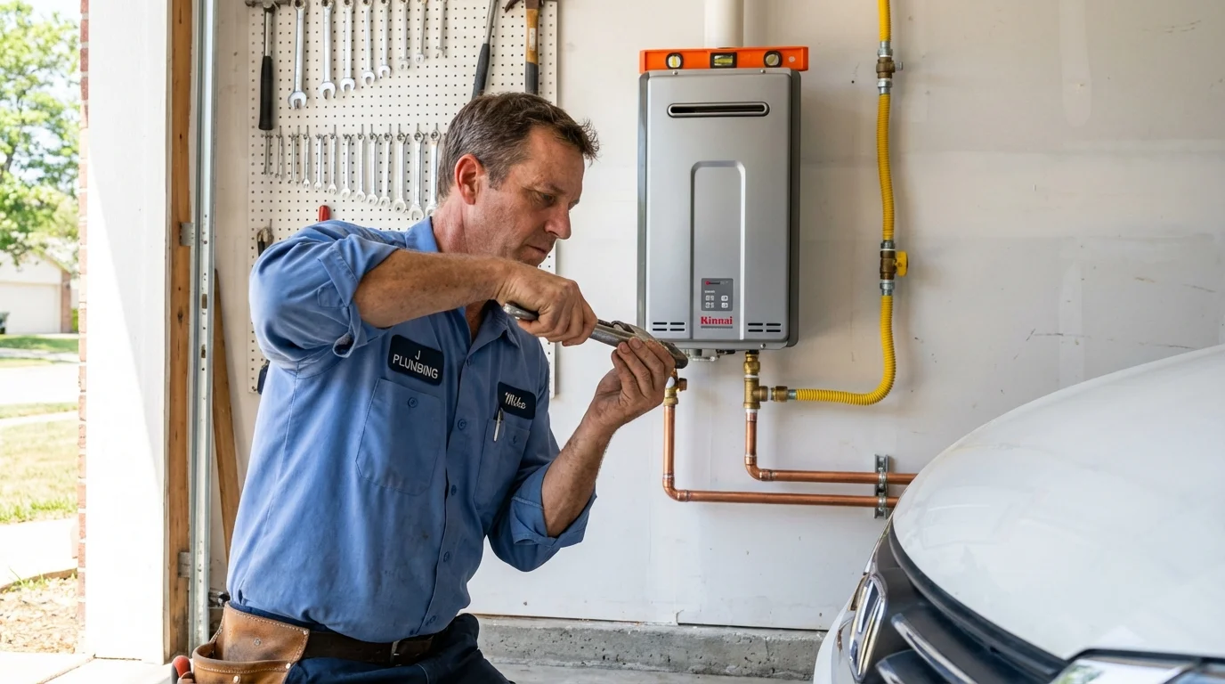 Tankless water heater installation by a Johns Plumbing LLC plumber in Dunbar
